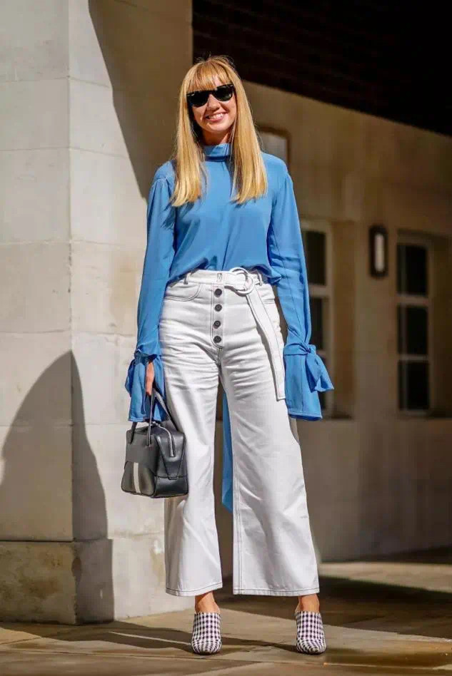 垂感雪纺阔腿裤搭什么上衣好看,雪纺阔腿裤怎么搭配上衣才好看