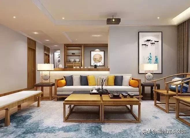 中式客厅大气,红木新中式客厅大气