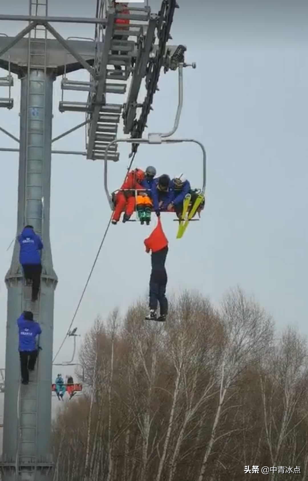 惊险男子登山意外摔伤被困半山腰,男子滑雪出现惊险一幕
