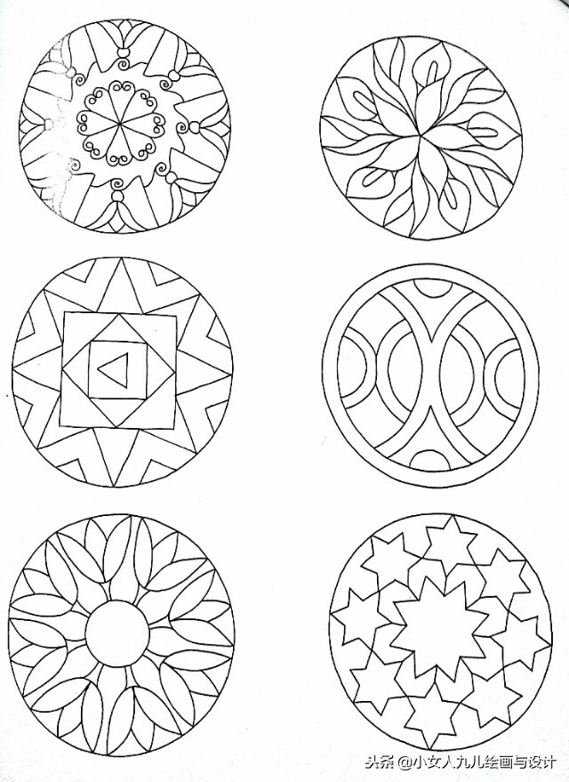 陀螺线描画,禅绕画图案大全简单易画