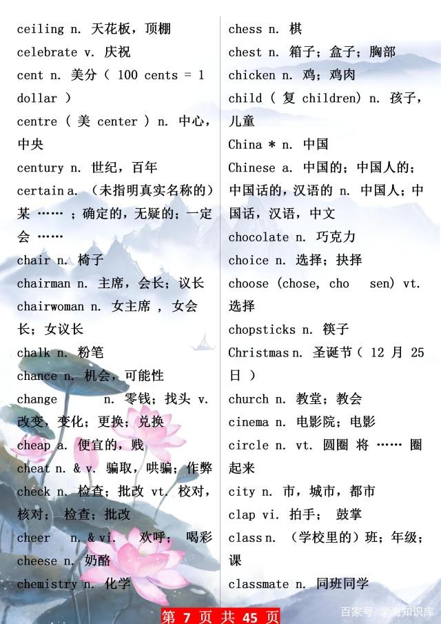 中考英语1600词汇表图片,中考英语1600单词精讲视频