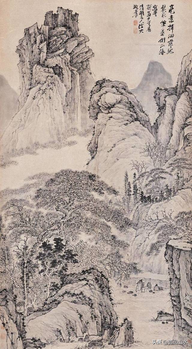 石涛山水画高清大全,石涛小写意山水画小品图片