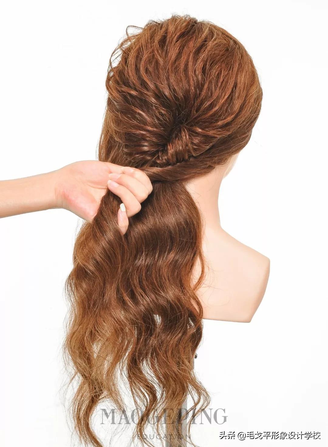 韩式齐肩盘发新娘造型,韩式扎低马尾盘发新娘