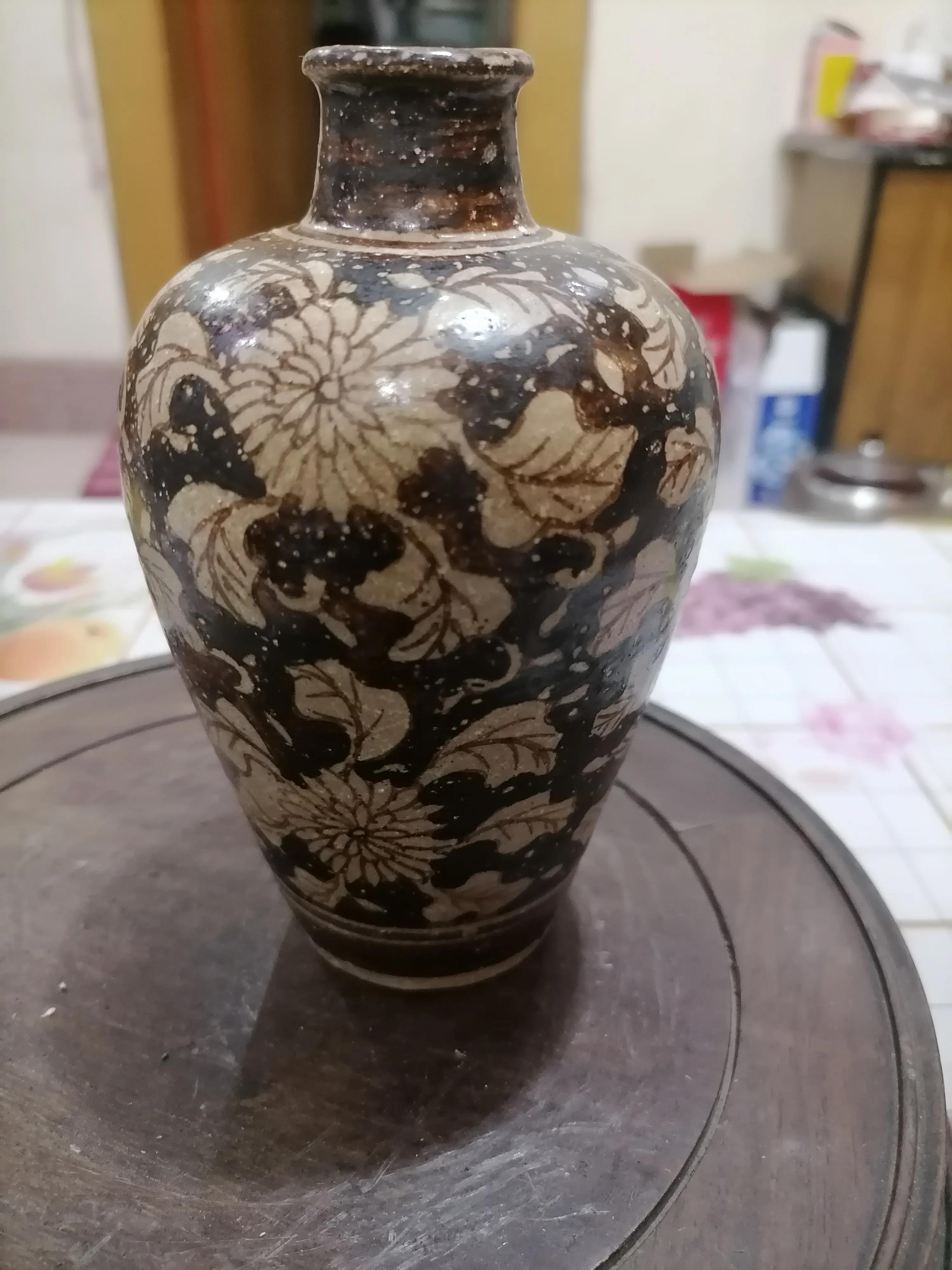 宋吉州窑牡丹纹大梅瓶图片,宋代吉州窑弦纹瓶图片