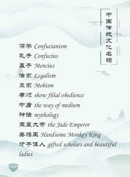这些中国传统文化名词用英语怎么说？学起来，考试交流都实用！