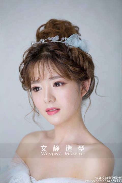 韩式短发新娘婚纱照,短发可爱新娘婚纱照
