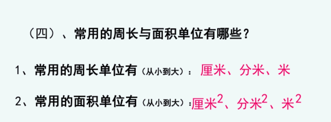 平面图形的周长和面积重点题型,平面图形面积和周长的整理和复习