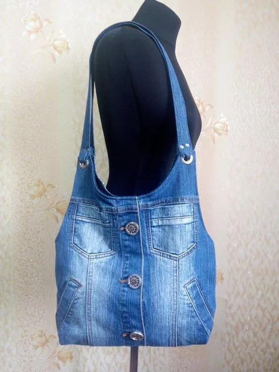 旧的牛仔裤能做什么收纳,旧牛仔裤不要扔改一个包包