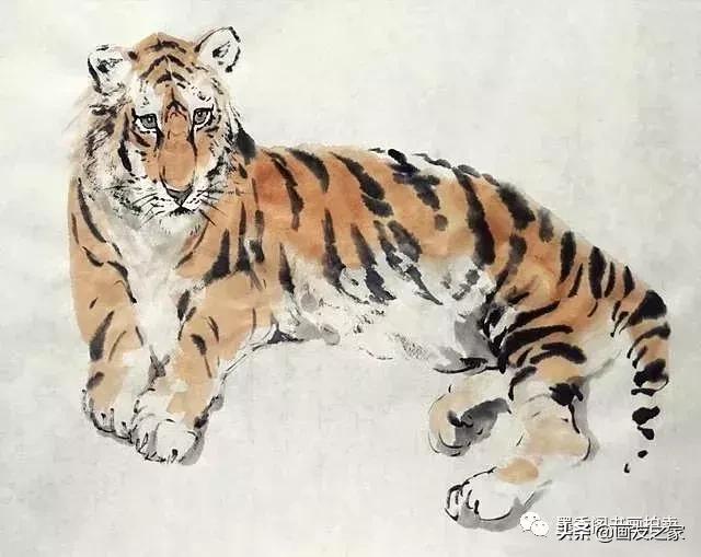 蔡育贤写意老虎的画法,写意老虎画法教学视频