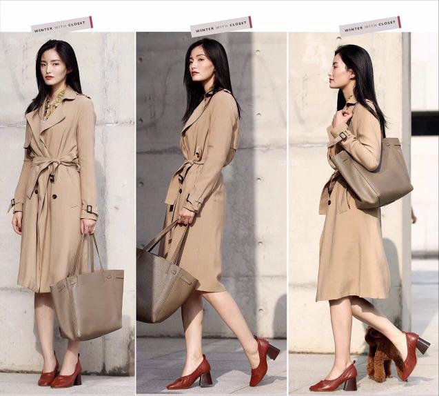 驼色睡衣式大衣穿搭女秋冬,驼色牛角扣大衣穿搭女秋冬