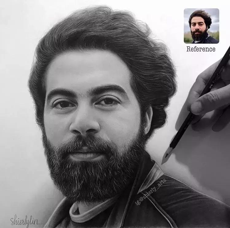 她画的素描比本人还美！比照片还真实，24万网友已被她征服