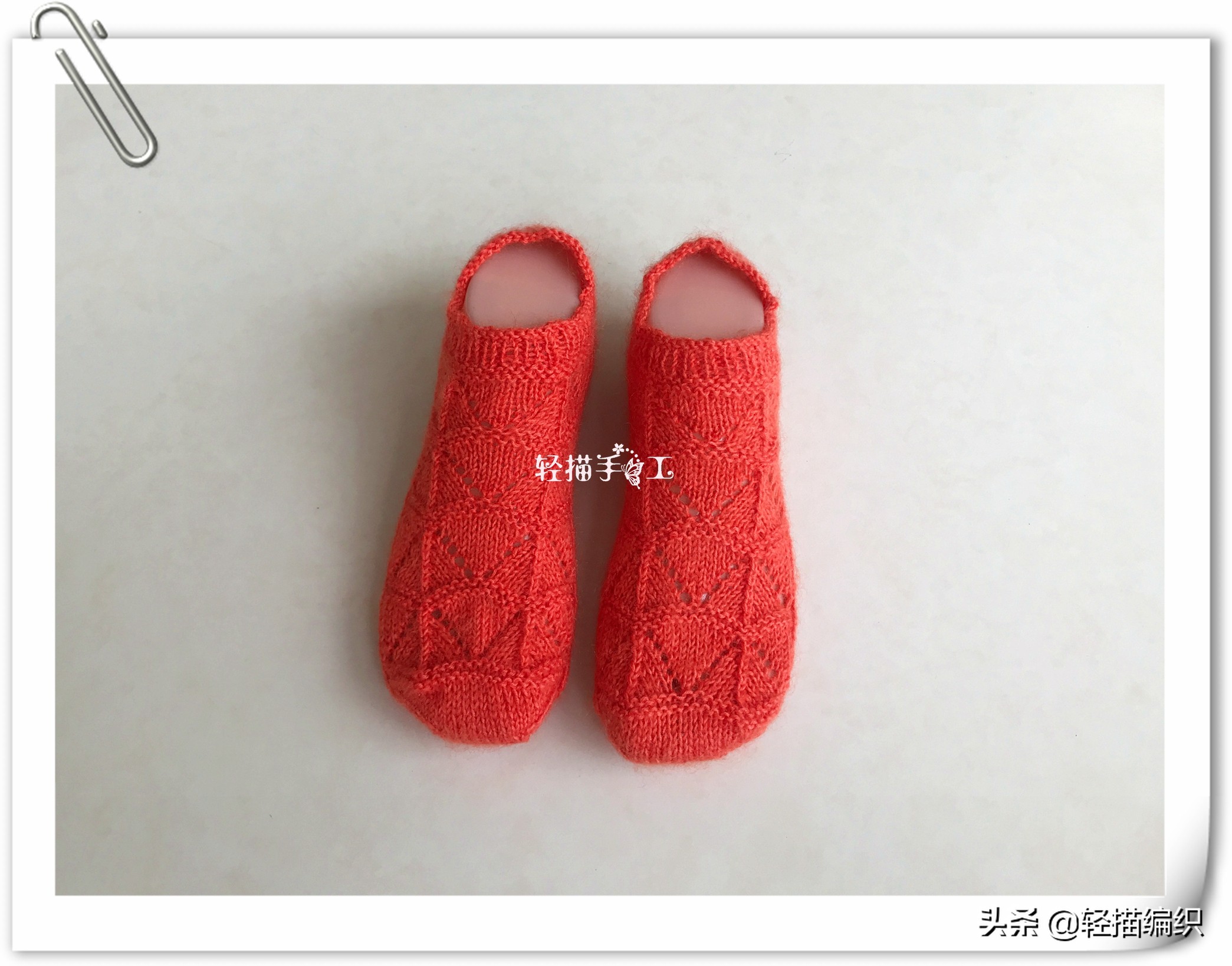 简易毛线袜的袜尖教程,无跟隐形袜编织教程