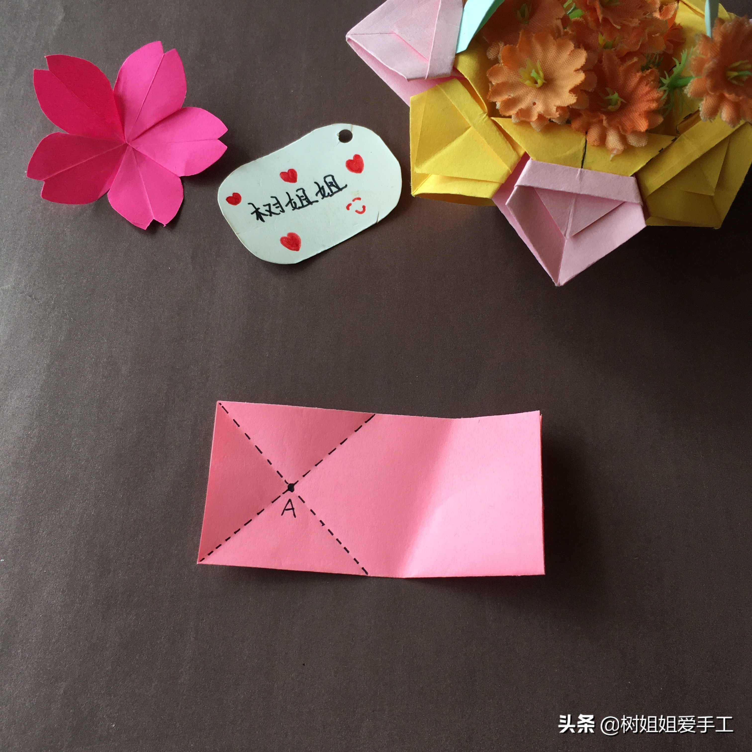 立体折纸樱花,立体樱花折纸