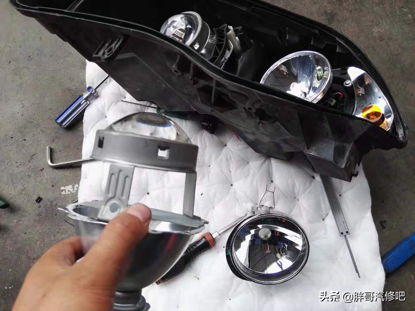 大灯散光不聚光自制透镜,大灯散光且亮度太低