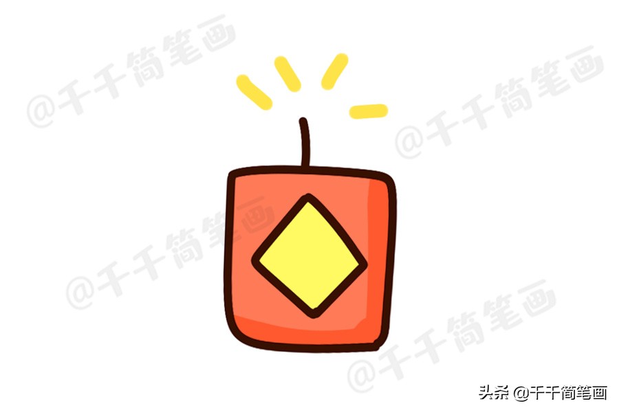 鼠年拜年简笔画大全带颜色,鼠年过年图片大全简笔画