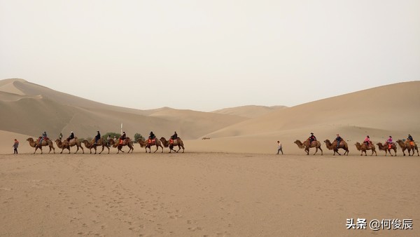 鸣沙山月牙泉堆满了游客,鸣沙山月牙泉景区