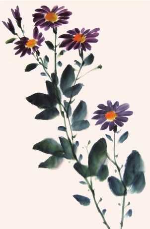 国画知识：不会画菊花？教你5种菊花画法，简单易学，快来临摹吧