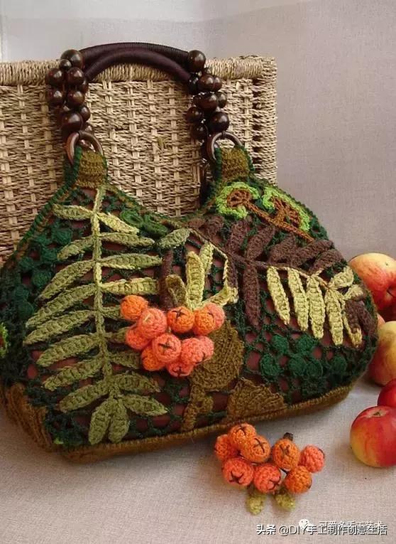 厉害了，极美爱尔兰钩花包包，看了这个才是真服气