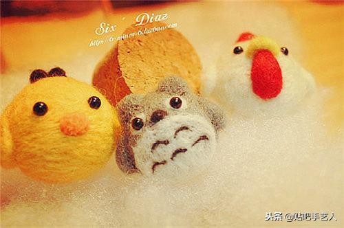 羊毛毡简单小物黄色,可爱简单的毛毡图案