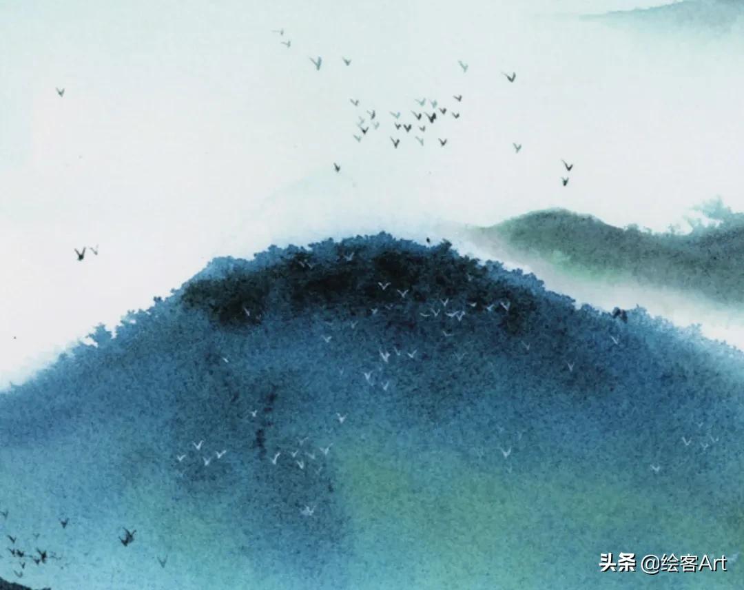 简单的水彩山水画教程,简单的水彩风景画怎么画