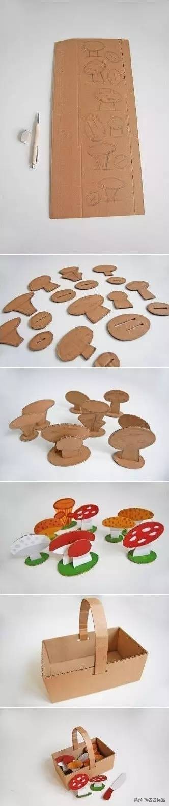 蘑菇亲子游乐场,手工制作幼儿园简单手工蘑菇