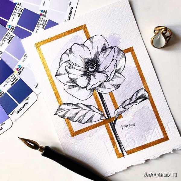 夏日海洋水彩画,夏日水彩颜料画简单风景画