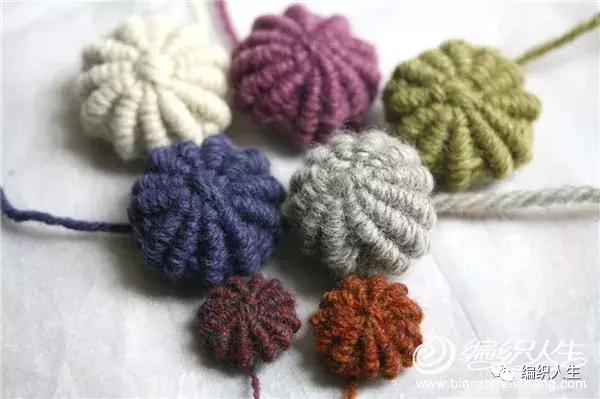 不用钩针怎么编泡芙花,不用钩针做毛线泡芙