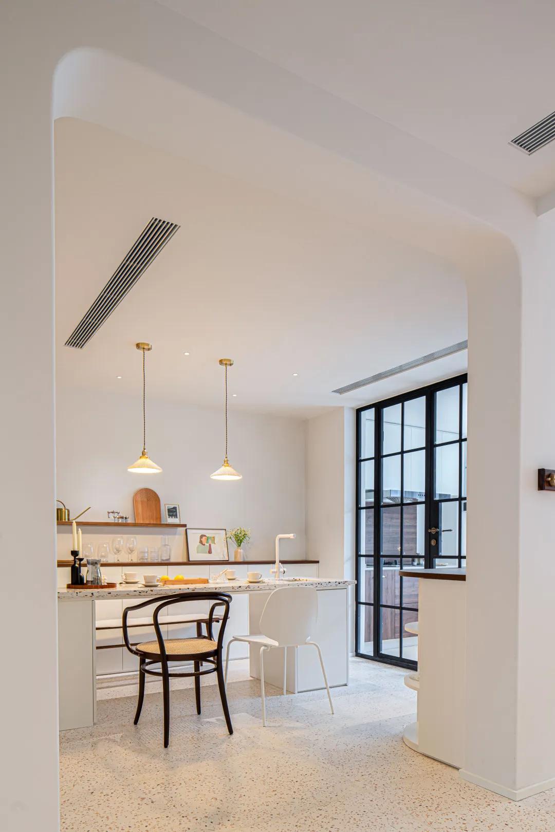 西安母女的111㎡三室暗房，拱形门、水磨石，超强储物力