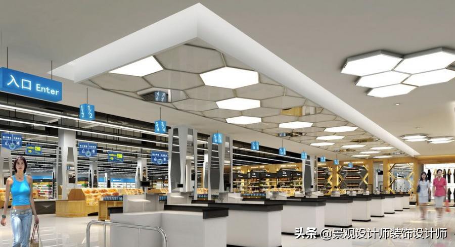 商场店铺设计案例图纸,超市设计图解大全