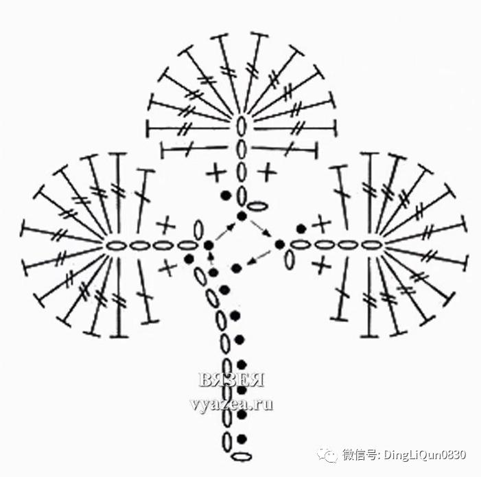 树枝树叶的编织图解,树叶钩针编织教程图解