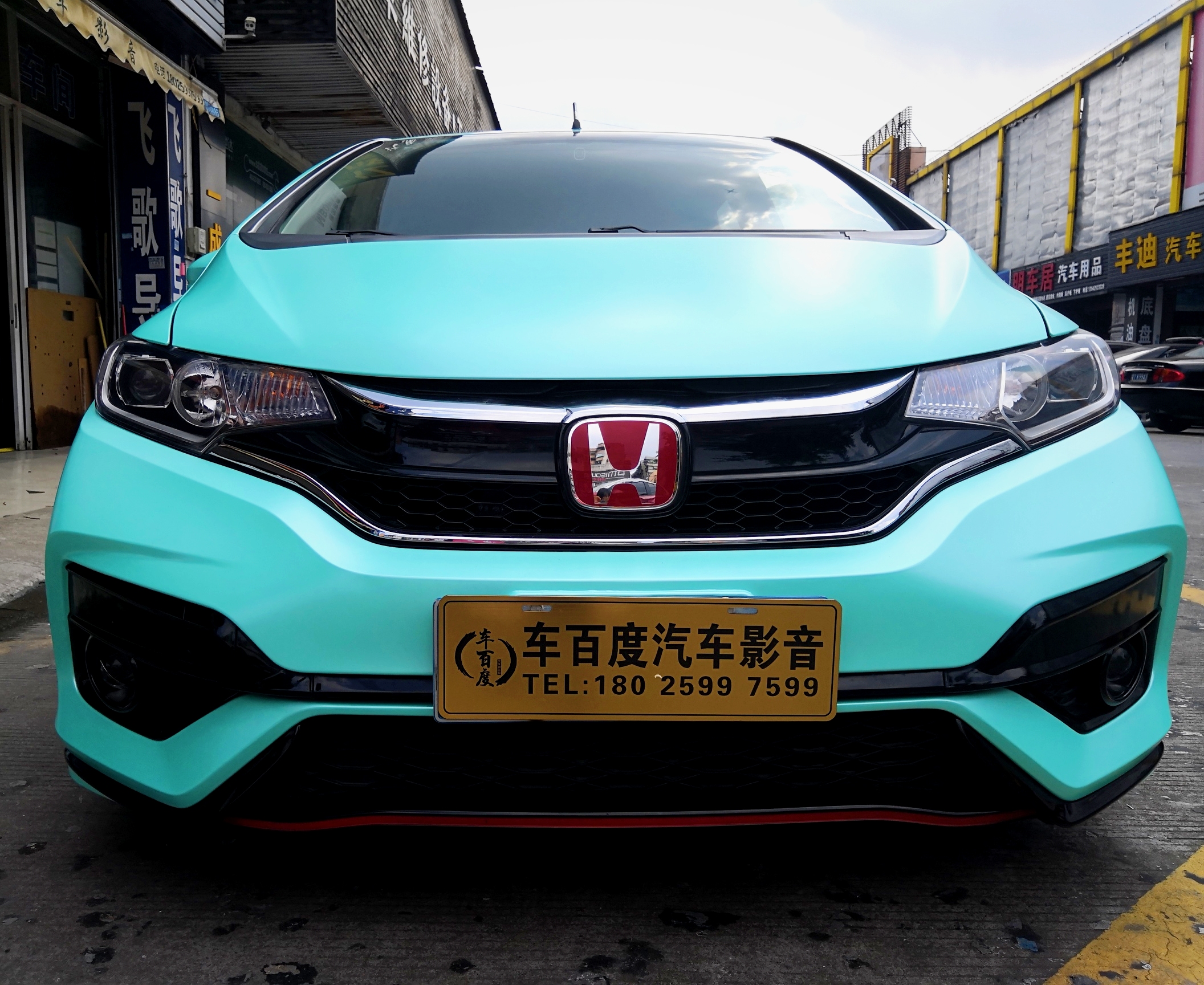 飞度蒂芙尼蓝改色膜,飞度改色璀璨黑魅紫