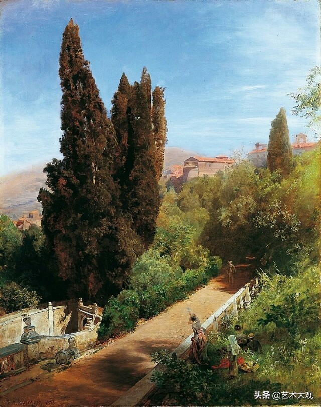 世界著名古典油画风景作品,奥斯瓦尔德阿肯巴赫