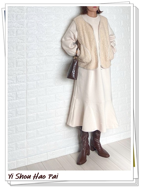 棕色长靴冬季不露腿搭配,棕色长靴怎么搭配好看冬季