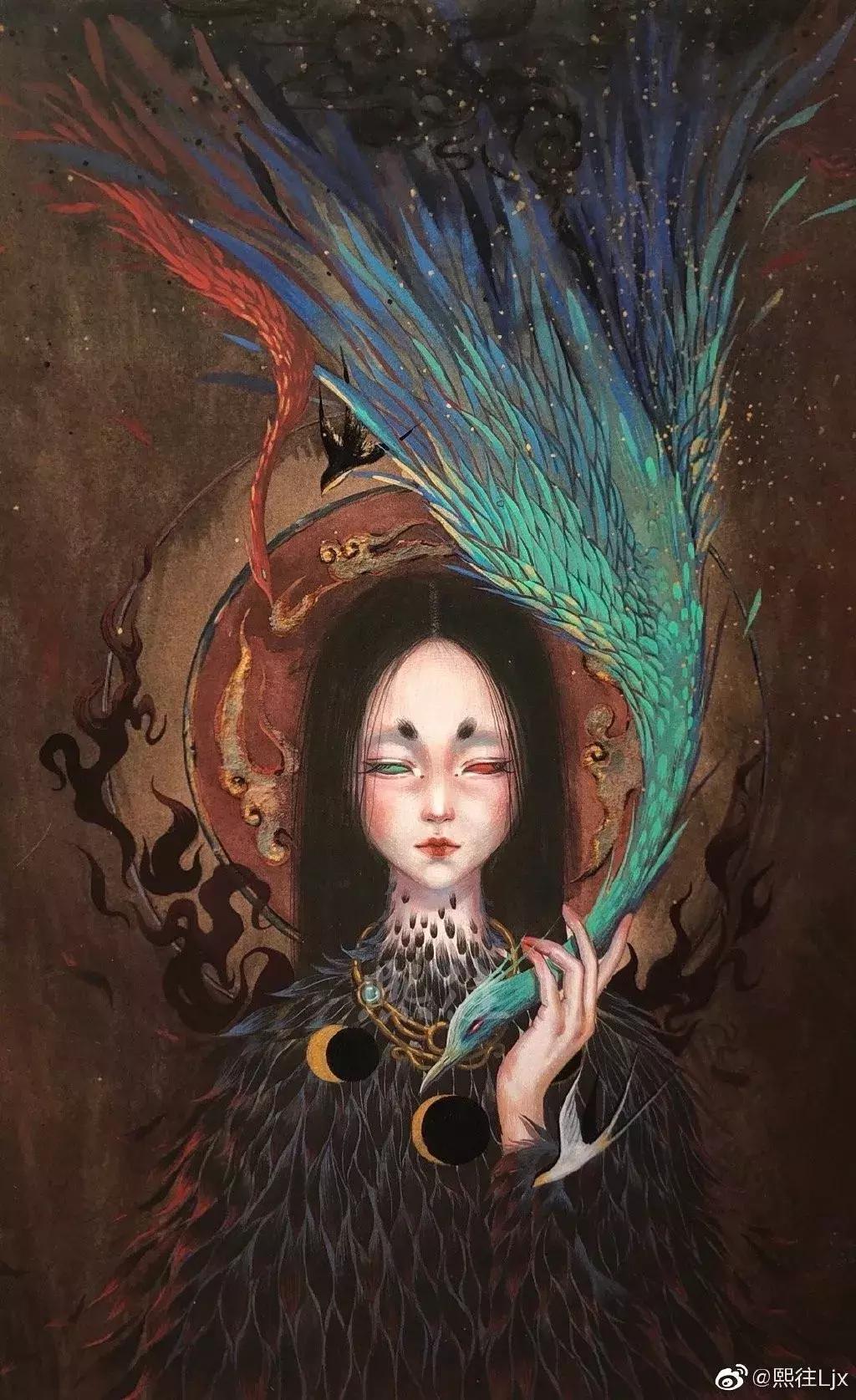 古风绘画线描,100张绝美古风女线描手绘