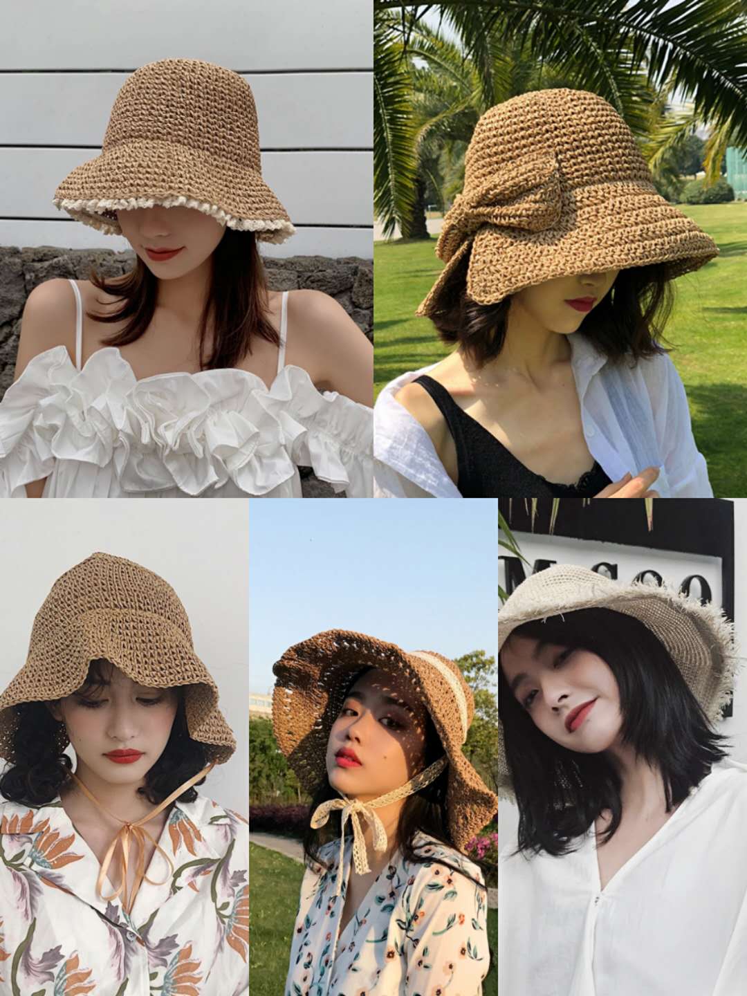 夏天防晒帽子搭配,夏季防晒洋气帽子绿色