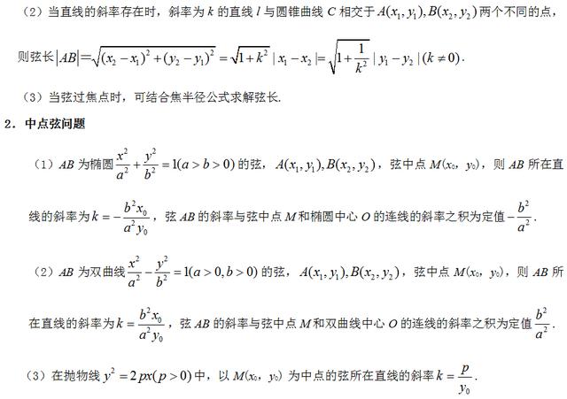 高考常考圆锥曲线二级结论有图,高考圆锥曲线常考题型及方法