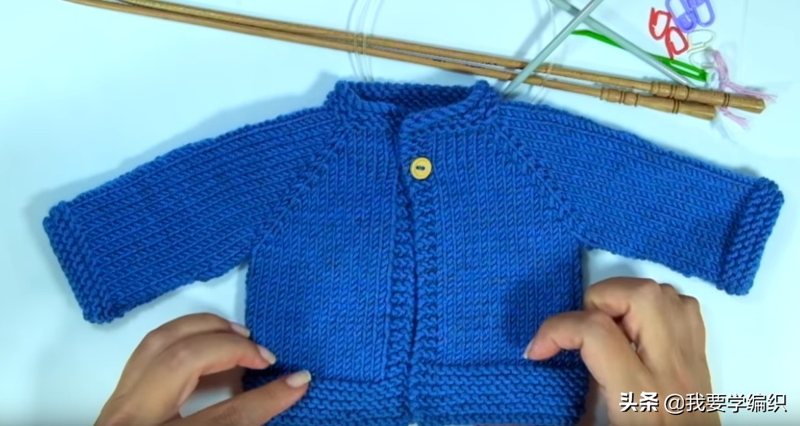 宝宝插肩袖开衫从下往上织的教程,织插肩方法从肩开始织