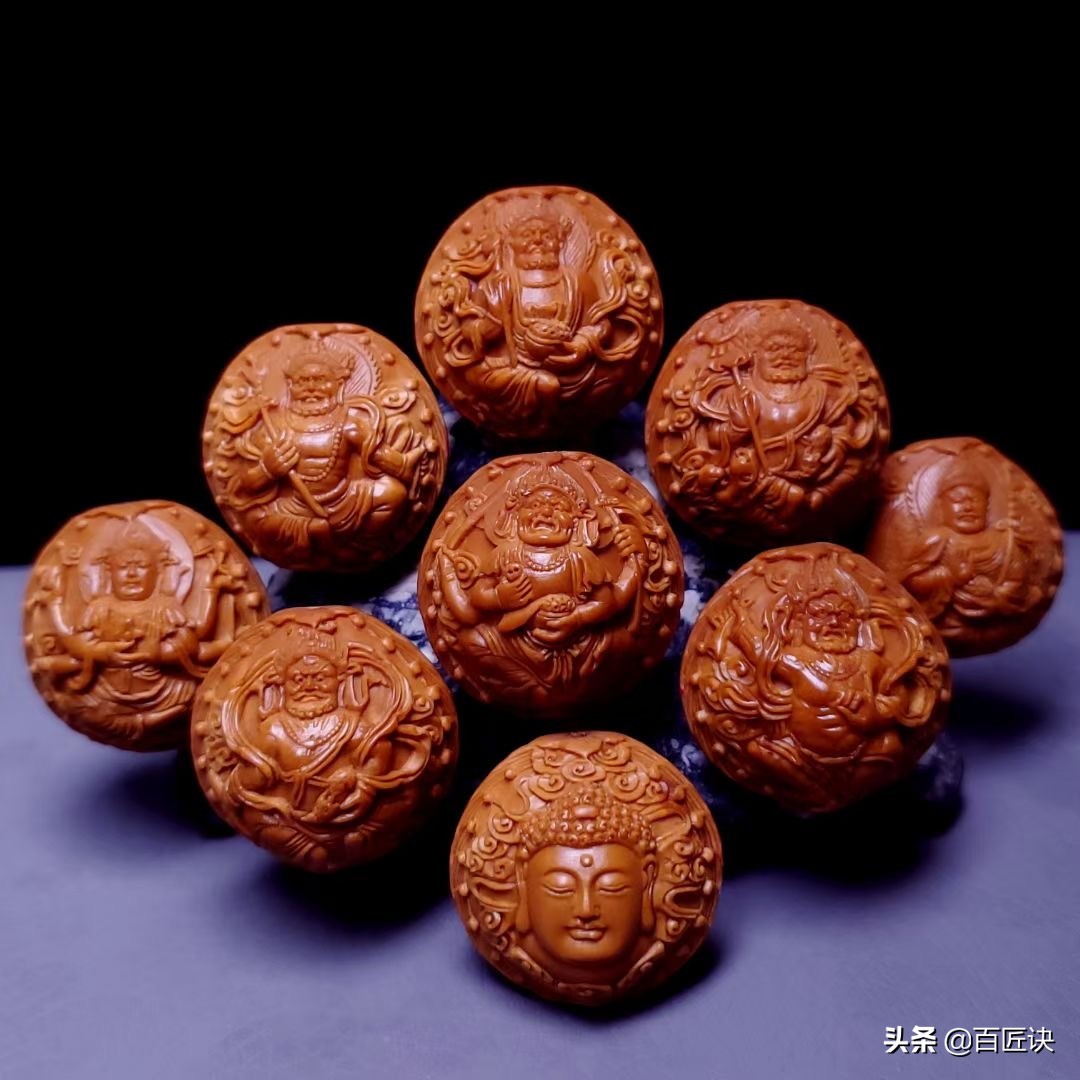 全手工橄榄核核雕手串,橄榄核手串柳叶核雕