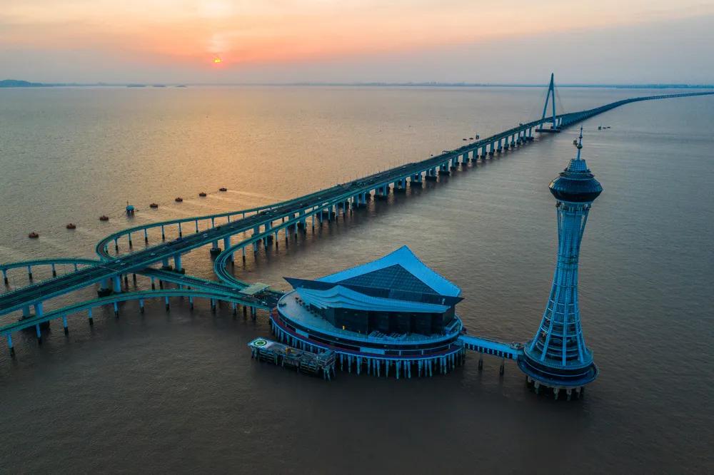 杭州湾跨海大桥海天一洲观景台,海天一洲游玩攻略拍照