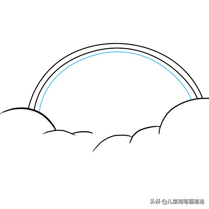 彩虹房子简笔画简单又好看,儿童简笔画精选彩虹风景画