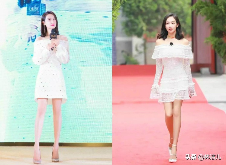 当钟楚曦和江疏影同穿印花连衣裙,倪妮钟楚曦写真