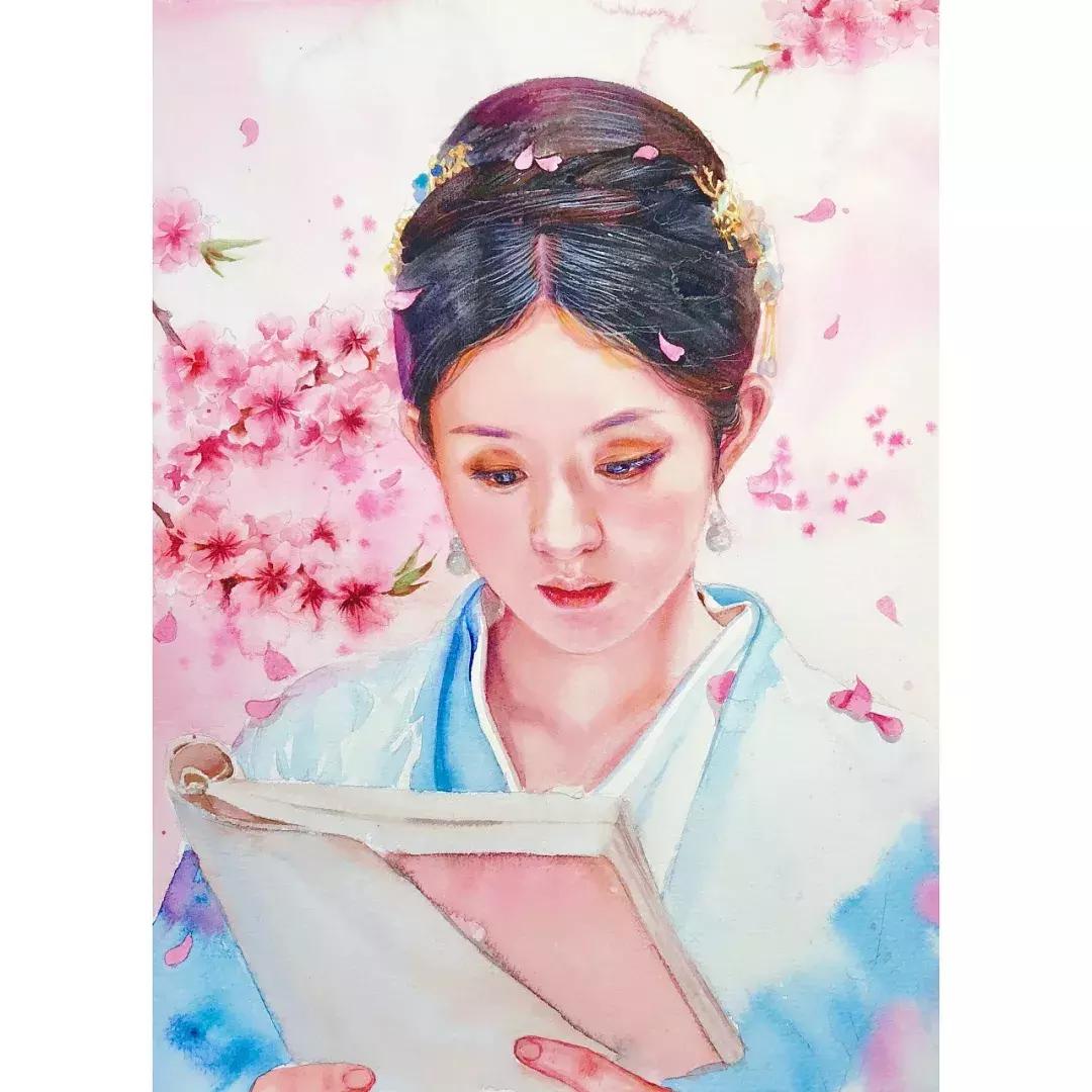 古风绘画线描,100张绝美古风女线描手绘