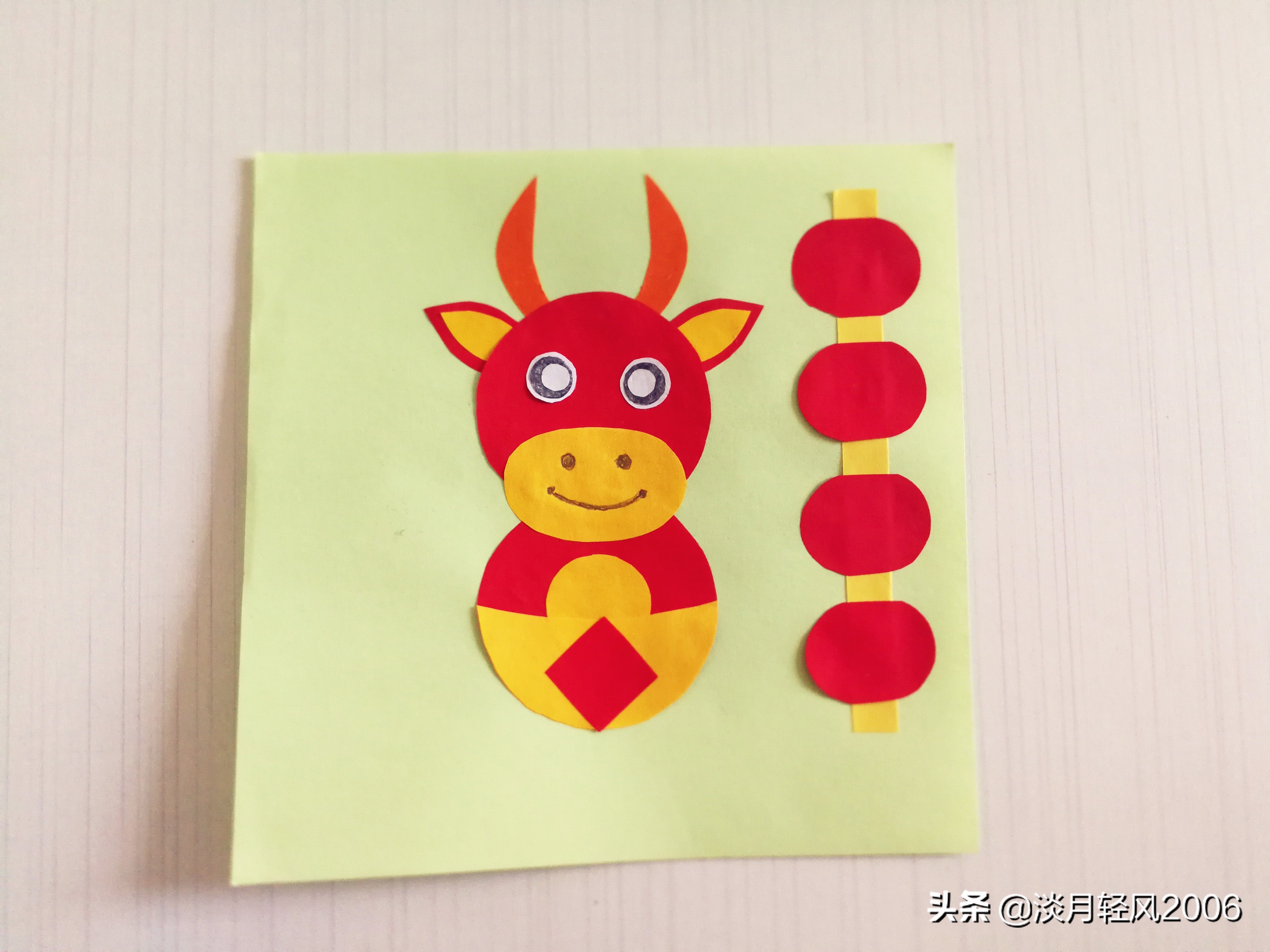 新年贺卡手工2021牛年,2021年牛年贺卡