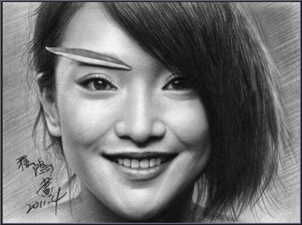 最近很火的素描人物明星,100张素描100位明星