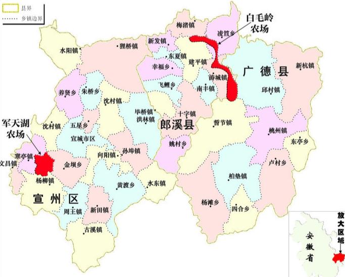 上海18个农场地理分布图,上海最大的农场在哪里