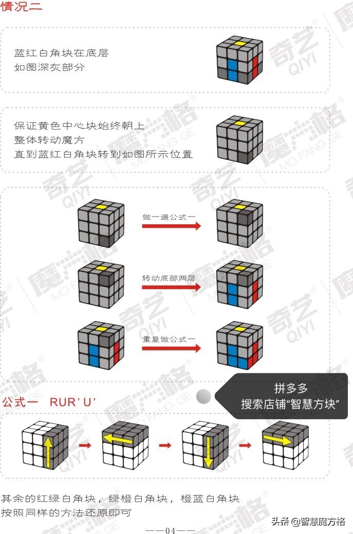 翠花和大根三阶魔方教程,三阶魔方一二层同时还原