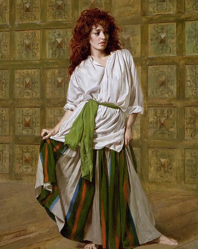 外国近代女油画,现代油画女人照片