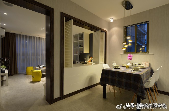 客厅和餐厅隔断柜,餐厅隔断设计带移门