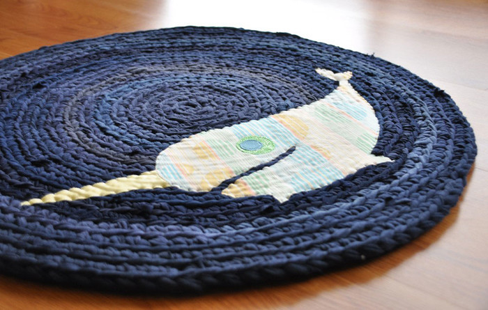 教你亲手制作创意手工旧毛线地毯,旧物品手工地毯