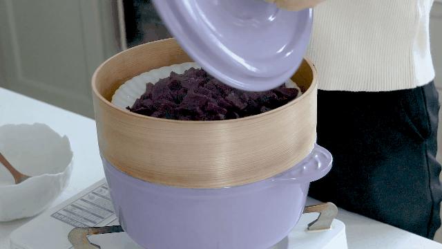 紫薯三角糯米糕,紫薯糯米粉发糕